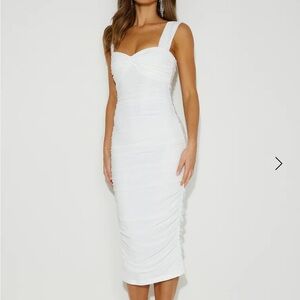 Hello Molly, white, cap sleeve, midi dress